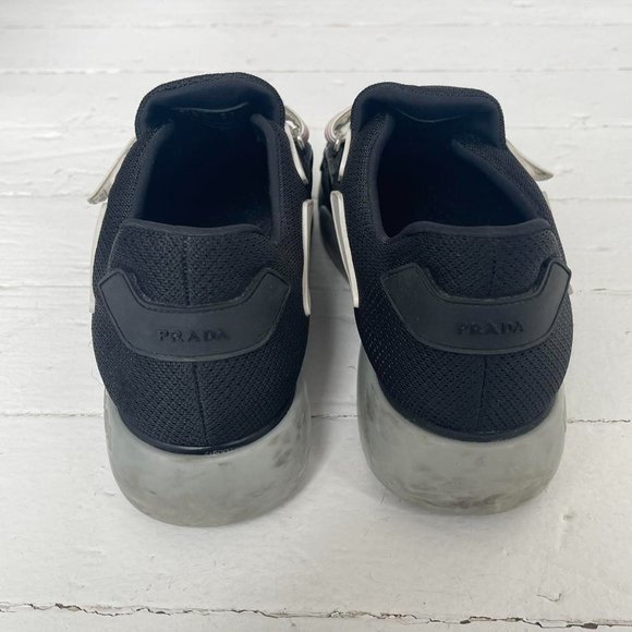 PRADA CLOUDBUST LOGO VELCRO BLACK SNEAKERS - Picture 2 of 7